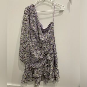 Floral ASTR the Label One-shoulder Mini Dress